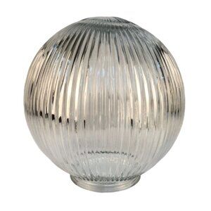 Ribbed Clear Glass Globe Light Shade Replacement For Vintage Or Industrial Fixtu